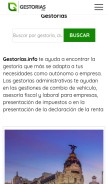 How gestorias.info looks like on a mobile device such as an iPhone.