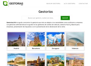 How gestorias.info looks like on a tablet such as an iPad.