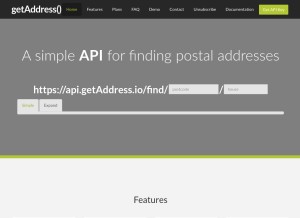 How getaddress.io looks like on a tablet such as an iPad.
