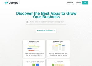 How getapp.com looks like on a tablet such as an iPad.