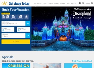 How getawaytoday.com looks like on a tablet such as an iPad.