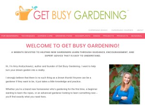 How getbusygardening.com looks like on a tablet such as an iPad.