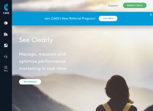 How getcake.com looks like on a tablet such as an iPad.