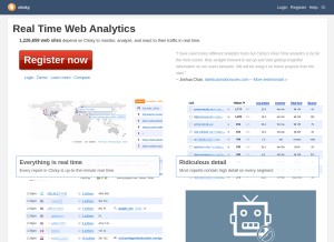 How getclicky.com looks like on a tablet such as an iPad.