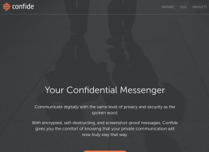 How getconfide.com looks like on a tablet such as an iPad.