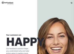 How getfeedback.com looks like on a tablet such as an iPad.