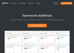 How getflow.com looks like on a tablet such as an iPad.
