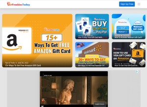 How getfreebiestoday.com looks like on a tablet such as an iPad.