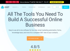 How getgist.com looks like on a tablet such as an iPad.