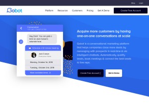 How getgobot.com looks like on a tablet such as an iPad.