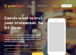 How getguestfriend.com looks like on a tablet such as an iPad.