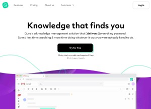How getguru.com looks like on a tablet such as an iPad.