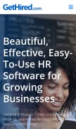 How gethired.com looks like on a mobile device such as an iPhone.
