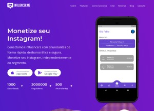 How getinfluencer.me looks like on a tablet such as an iPad.