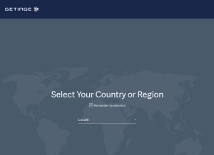 How getinge.com looks like on a tablet such as an iPad.