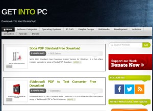 How getintopc.com looks like on a tablet such as an iPad.