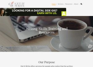 How getitwriteonline.com looks like on a tablet such as an iPad.