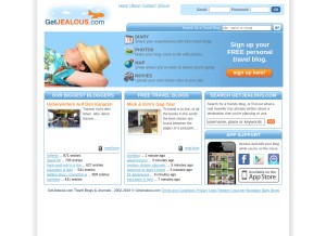 How getjealous.com looks like on a tablet such as an iPad.