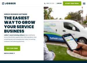 How getjobber.com looks like on a tablet such as an iPad.