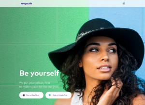 How getkeepsafe.com looks like on a tablet such as an iPad.