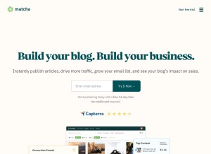 How getmatcha.com looks like on a tablet such as an iPad.