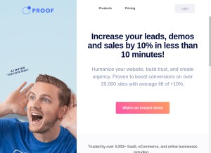 How getmoreproof.com looks like on a tablet such as an iPad.