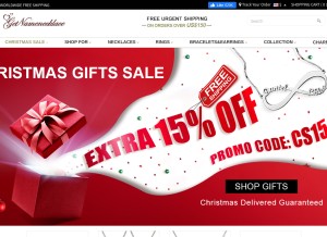 How getnamenecklace.com looks like on a tablet such as an iPad.