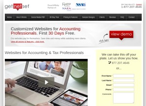 How getnetset.com looks like on a tablet such as an iPad.
