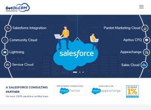 How getoncrm.com looks like on a tablet such as an iPad.