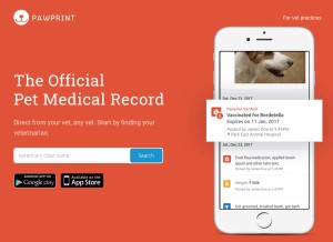 How getpawprint.com looks like on a tablet such as an iPad.