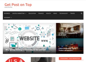 How getposttop.com looks like on a tablet such as an iPad.