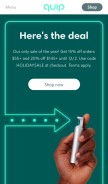 How getquip.com looks like on a mobile device such as an iPhone.