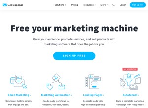 How getresponse.com looks like on a tablet such as an iPad.