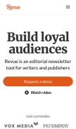 How getrevue.co looks like on a mobile device such as an iPhone.