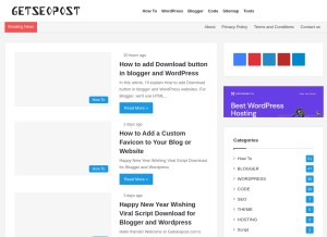 How getseopost.com looks like on a tablet such as an iPad.