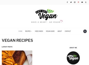 How getsetvegan.com looks like on a tablet such as an iPad.