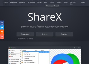How getsharex.com looks like on a tablet such as an iPad.