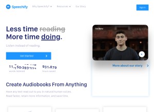 How getspeechify.com looks like on a tablet such as an iPad.