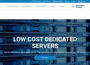 How getstreamhosting.com looks like on a tablet such as an iPad.