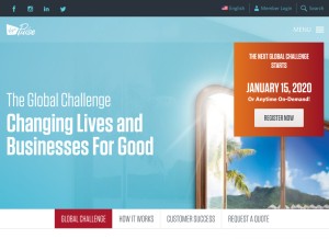 How gettheworldmoving.com looks like on a tablet such as an iPad.