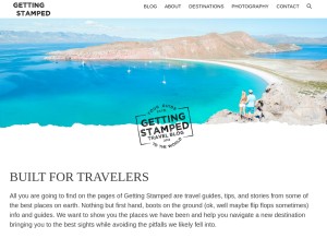 How gettingstamped.com looks like on a tablet such as an iPad.