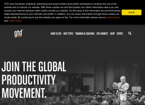 How gettingthingsdone.com looks like on a tablet such as an iPad.