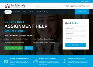 How gettutorhelp.com looks like on a tablet such as an iPad.