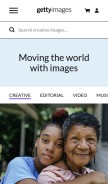 How gettyimages.fi looks like on a mobile device such as an iPhone.