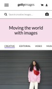 How gettyimages.ie looks like on a mobile device such as an iPhone.