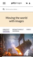 How gettyimages.se looks like on a mobile device such as an iPhone.