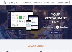 How getvenga.com looks like on a tablet such as an iPad.