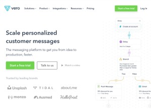 How getvero.com looks like on a tablet such as an iPad.