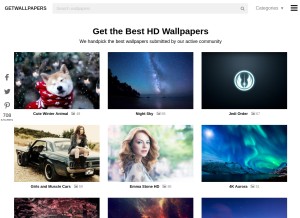 How getwallpapers.com looks like on a tablet such as an iPad.