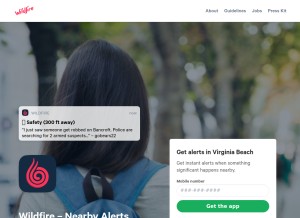 How getwildfire.com looks like on a tablet such as an iPad.